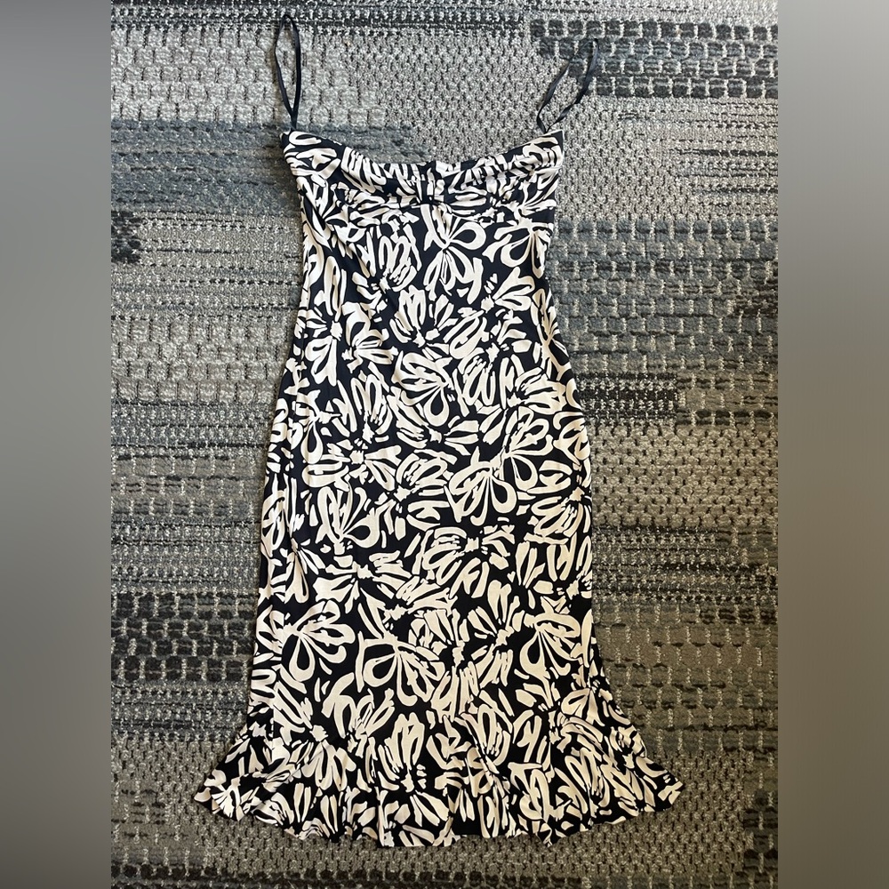 👗 Diane von Furstenberg DVF Baby Jane Ribbons All Over Strapless Dress, Size 10